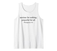 Christian Faith Shirts Anxious for Nothing Worship Jesus Tank Top