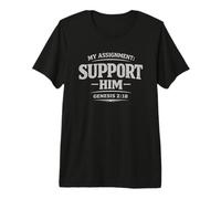 Christian Faith Support Him Genesis 2:18 Christian Wife Premium T-Shirt