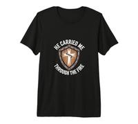 Christian Faith Through The Fire Cross Shield Premium T-Shirt