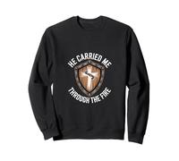 Christian Faith Through The Fire Cross Shield Sweatshirt
