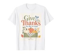 Christian Fall Thanksgiving Psalm 107 Harvest Praise Value Graphic T-Shirt, Men, White, XL