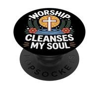 Christian Family Worship Jesus Church Community Quotes PopSockets Adhesive PopGrip