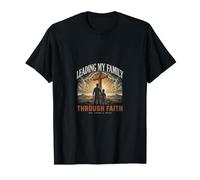 Christian Father Leading Family Through Faith T-Shirt