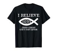 Christian Fish I Believe Jesus Christ God´s Son Savior T-Shirt