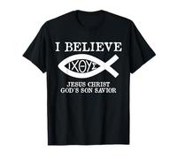 Christian Fish I believe that Jesus Christ God's Son T-Shirt