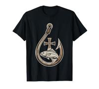Christian Fisherman Fishers Men Matthew 4 19 Vintage Crest T-Shirt