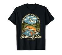 Christian Fishing Hunting Outdoor Tee Matt 4:19 Church T-Shirt