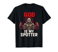 Christian Fitness God is My Spotter Cool Mens Religious T-Shirt