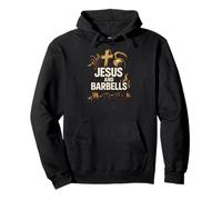 Christian Fitness Jesus and Barbells Cool Mens Faith Apparel Pullover Hoodie
