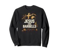 Christian Fitness Jesus and Barbells Cool Mens Faith Apparel Sweatshirt