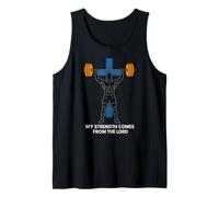 Christian Fitness My Strength from The Lord Mens Bible Verse Tank Top
