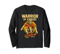 Christian Fitness Warrior of Christ Cool Mens Faith Apparel Long Sleeve T-Shirt