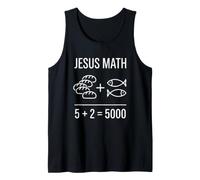 Christian Funny Bible Miracle 2 Fishes 5 Breads Jesus Math Tank Top