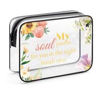 Christian Gift for Women Anniversary Wedding Gifts for Her Clear Makeup Bag Inspirational Bible Verse Toiletry Pouch Religious Gifts for Girlfriend Wife Newlyweds Cosmetic Bag Christmas Birthday Gifts