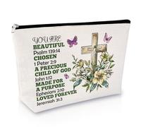 Christian Gift for Women Spiritual Religious Baptism Gifts Makeup Bag Inspirational Bible Verse Cosmetic Bag Christian Faith Gift Encouragement Inspirational Gifts for Women Female Friends Sister