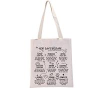 Christian Gift God Says You Are Tote Bag Religious Handbag God Gift Faith Shopping Bag Bible Gift (God Says You Are T)