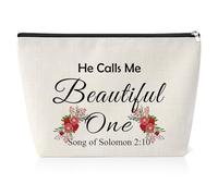 Christian Gift Makeup Bag Inspirational Religious Faith Gift for Women Motivational Gift for Girl Sister Friend Daughter Baptism Gifts for Girls Christmas Birthday Gift Travel Makeup Bag