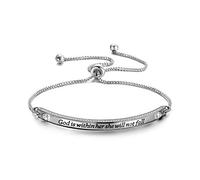 Christian Gift Religious Bracelet Jewelry 46:5 God is Within Her She Will Not Fall Zircon Bracelet Bible Verse Bracelet Gift (Will Not Fall Bracelet)