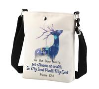 Christian Gifts As The Deer Pants For Streams Of Water Psalm 42 1 Crossbody Purse Bible Verse Gifts Inspirational Gifts Bag