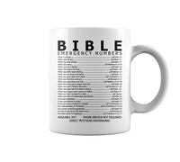 Christian Gifts Bible Emergency Numbers Mug Cup Christian Gifts for Women Men (11oz White) by Mike Apparel