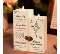 Christian Gifts - Christ Candlestick - Inspirational Religious Gifts for Women & Men - Heart-Shaped Candle Desk Decoration - Baptism & Catholic Gift