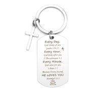 Christian Gifts,Christening Gifts For Girls,Personalised Spiritual Gift Ideas For Women,Girl,Father,Mother,Men,Sisters,Brothers,Friends,Colleagues,Baptism Inspirational Religious Gift Keyrings