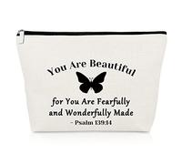Christian Gifts for Girls Makeup Bag Inspirational Gifts for Women Encouragement Bible Verse Cosmetic Bags Religious Baptism Travel Pouch Mothers Day Thanksgiving Day Christmas Birthday Present