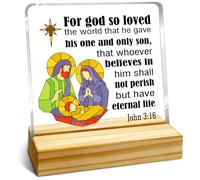 Christian Gifts, For God so Loved the World Quote Acrylic Plaque,Catholic Gifts,Bible Verses Acrylic Plaque Decor,Holy Scriptures Inspirational Quotes Acrylic Plaque,John 3:16 Acrylic Plaque