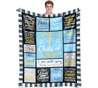 Christian Gifts for Men, Baptism Gifts for Boys, Christian Blanket for Men Faith, Bible Verse Inspirational Religious Catholic Spiritual Gift for Man, Dad, Son, Soft Flannel Throw Blanket 50"x40"