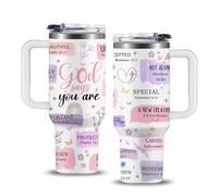 Christian Gifts for Women, 40 oz God Says You Are Tumbler with Handle, Inspirational Religious Birthday Gifts for Faith Cup, Christian Spiritual Catholic Jesus Bible Pastor Prayer Gifts for Christmas