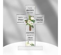 Christian Gifts for Women Acrylic Cross Sign Christian Gifts for Men Jesus Gifts Baptism Gifts Confirmation Gifts for Boys Religious Gifts for Men Bible Accessories Communion Bible Gifts Bible Verse