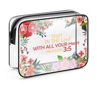 Christian Gifts for Women Best Friend Sister Mom Clear Makeup Bag Religious Spiritual Gifts for Her Girl Female Coworker Christmas Birthday Gifts Clear Cosmetic Bag Pouch Religious Faith Based Gifts