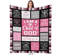 Christian Gifts for Women Blanket, Flannel Inspirational Scripture Blanket | Black-Pink Flannel Scripture Blanket, Inspirational Religious Gifts for Women for Birthday Baptism Confirmation 59×51 Inches