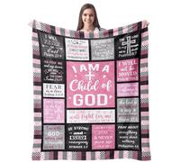 Christian Gifts for Women Blanket - I Am a Child of God Blankets - Inspirational Religious Birthday Gifts - Baptism Confirmation Gifts for Girls - Catholic Spiritual Gifts for Women - Easter Gifts
