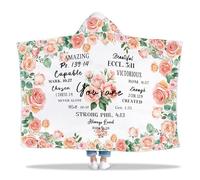 Christian Gifts for Women, Catholic Gifts Faith Wearable Blanket, Religious Present Hoodie for Women, Faith Hooded Blanket 47x72 in for Kids/Mom/Teen Girls Birthday, Christmas