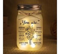 Christian Gifts for Women, Christian Mason Jar Night Light, Birthday Gifts for Women, Inspirational Religious Presents for Sister, Friend, Mum, Daughter
