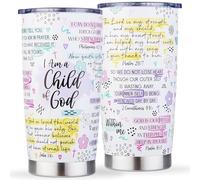 Christian Gifts for Women Faith - Christian Tumblers for Women, Jesus Tumbler, Bible Verse Cup, Inspirational Religious Cup, Bible Scripture Gifts - I Am a Child of God Mug, 20 oz Stainless Steel
