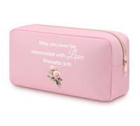 Christian Gifts for Women Faith Cosmetic Bag Religious Bible Verse for Friend Toiletry Bag Inspirational Presents for Mum Daughter Sister Aunt Wife Christian Religious Makeup Travel Pouch