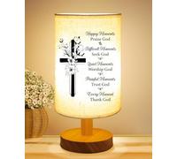 Christian Gifts for Women Faith, Inspirational Fabric Table Lamp Gifts, Christmas Birthday Gifts for Women, Men, Sister, Friends, Religious Gifts for Women, Bedside Table Lamp