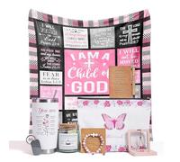 Christian Gifts for Women Faith, Inspirational Religious for Mom Wife Friend Her, Catholic Spiritual Gifts for Mothers Sister Coworker, Christian Encouragement Basket Birthday Gifts with Blanket/ Cup
