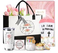 Christian Gifts for Women Faith, Inspirational Religious Gifts Baskets for Women w/Canvas Tote Bag Bible Verse Jar, Birthday Mothers Day Christmas Gift for Mom Grandma Sister Friends