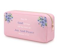 Christian Gifts for Women Faith Religious Gifts Makeup Zipper Pouch Bible Verse Cosmetic Bag for Teen Girls Friend Coworker Catholic Spiritual Christmas Birthday Gifts Double Side Toiletry Bag