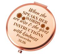 Christian Gifts for Women Floral Compact Mirror Christian Art Gifts Religious Spiritual Gift for Her Bible Verse Pocket Makeup Mirror Inspirational Birthday Gift for Women Friends Sister