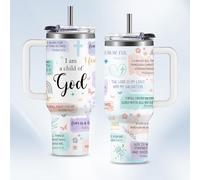 Christian Gifts for Women God Tumbler 40oz Child of God Gifts Coffee Travel Cup - Inspirational Religious Birthday Catholic Spiritual Gift for Sister Friends, Baptism Confirmation Gift for Girls
