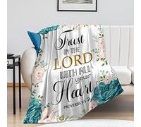 Christian Gifts for Women Inspirational Religious Blanket Bible Verse Scripture Prayer Throw Blanket Soft Flannel Healing Blanket 80"X60"