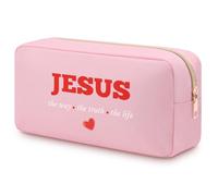 Christian Gifts for Women Jesus Cosmetic Bag Baptism Gift for Women Bible Verses Bag Christmas Mother’s Day Birthday Presents for Mom Wife Friend Sister Colleague Travel Makeup Pouch