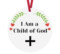 Christian Gifts for Women Men Bible Verse Ceramic Ornament Keepsake Sign Religious Gifts First Communion Gift Baptism Gift for Girls Boys Birthday Christmas Ornament for Godchild