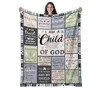 Christian Gifts for Women Men, Faith Bible Religious Gifts for Bible Verse Blanket, Christian Inspirational Gifts for Women, Faith Based Gifts, 50"X60" I Am a Child of God Throw Flannel Blanket