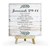 Christian Gifts for Women Men Religious Gifts, Scripture Gifts Bible Verse Jeremiah 29:11 For I Know The Plans I Have For You, Inspirational Home Office Desk Decor Wood Sign Table Centerpiece -04