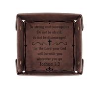 Christian Gifts for Women Men Valet Tray,Bible Religious Faith Prayer Inspirational Baptism Sobriety Gifts for Women Christmas Birthday Easter Holy Communion Bedside Organiser PU Leather Tray